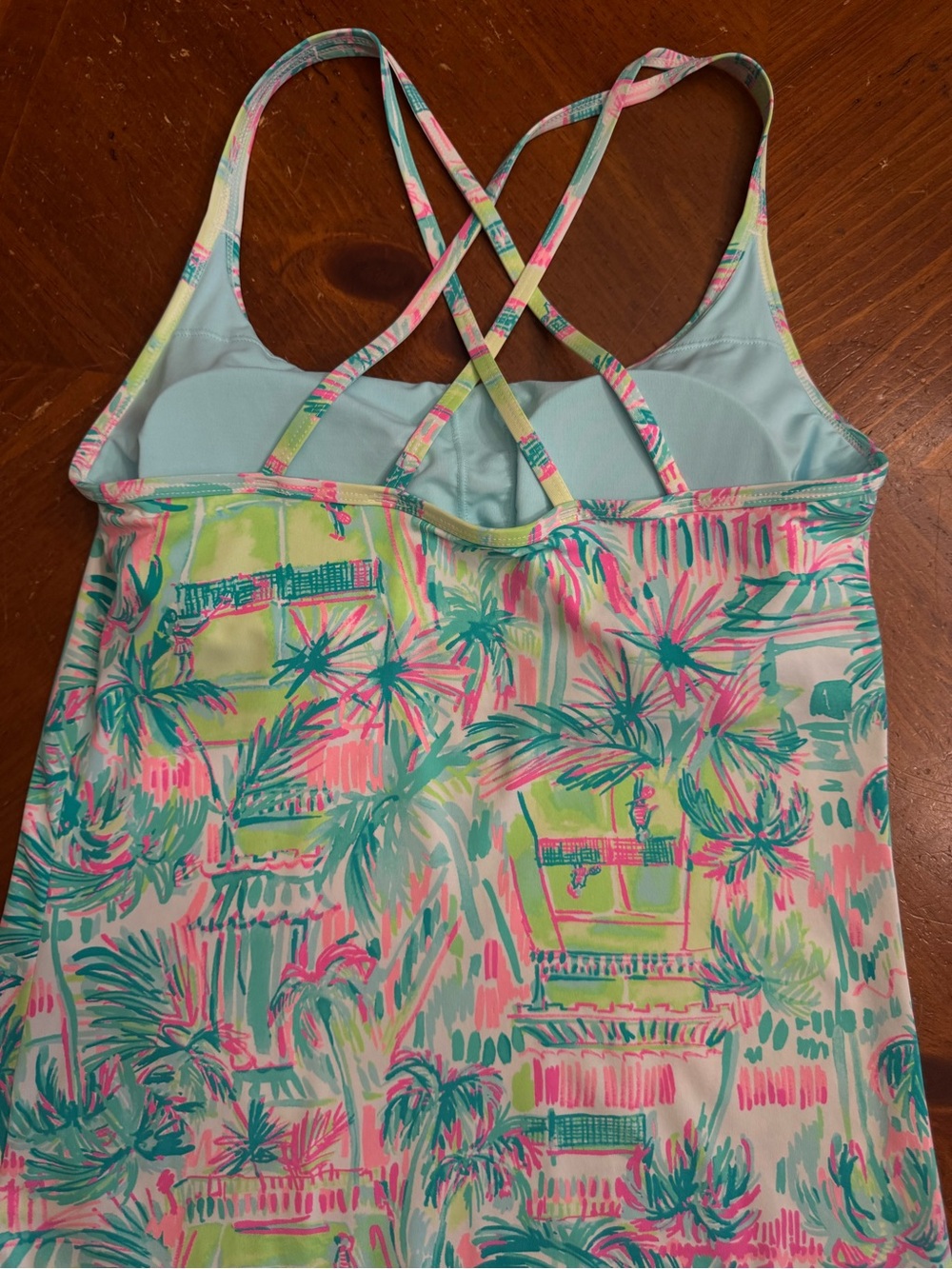 Lilly Pulitzer Meryl Avida Luxletic Tank Top Womens M Blue Tennis Perfect Match - Picture 11 of 16